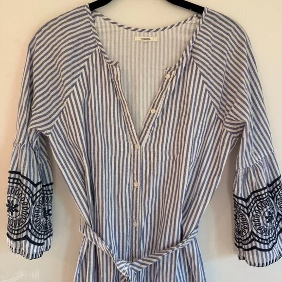 Tularosa Small Striped Button-Down Summer Dress - Picture 3 of 7